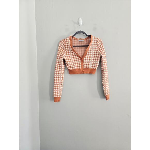 Urban Outfitters Rust Plaid Sweater XS - Picture 2 of 3